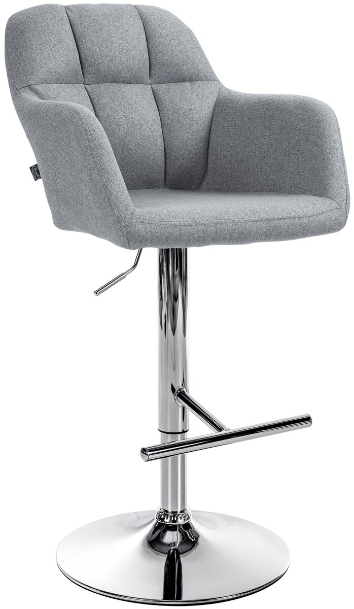 Taburete de bar natoma en tela gris 59x57x97 cm