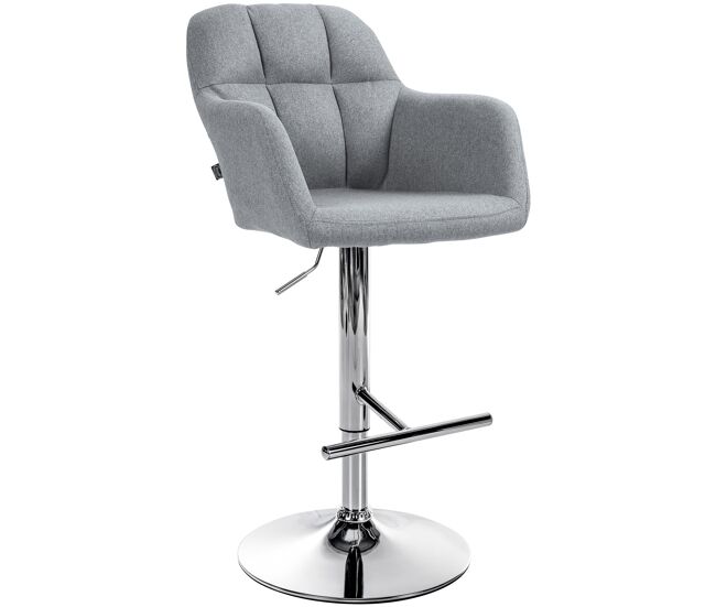 Taburete de bar natoma en tela gris 59x57x97 cm