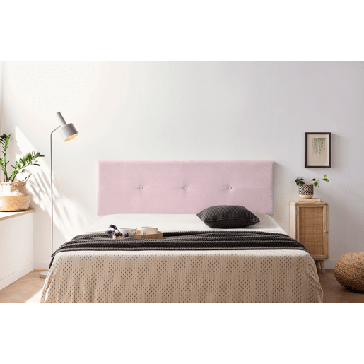 Cabeceira Estofada NAPOLI Aqualine 220x50x5 cm - Rosa Claro - Moonia