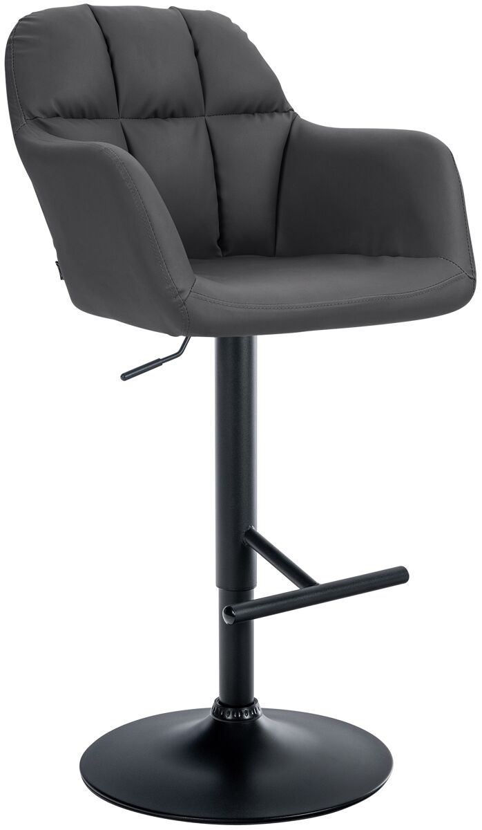 Taburete de bar natoma en polipiel simil cuero negro 59x57x97 cm
