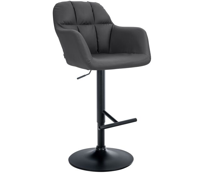 Taburete de bar natoma en polipiel simil cuero negro 59x57x97 cm