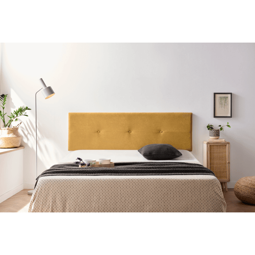 Cabeceira Estofada NAPOLI Aqualine 210x50x5 cm - MOSTARDA - Moonia