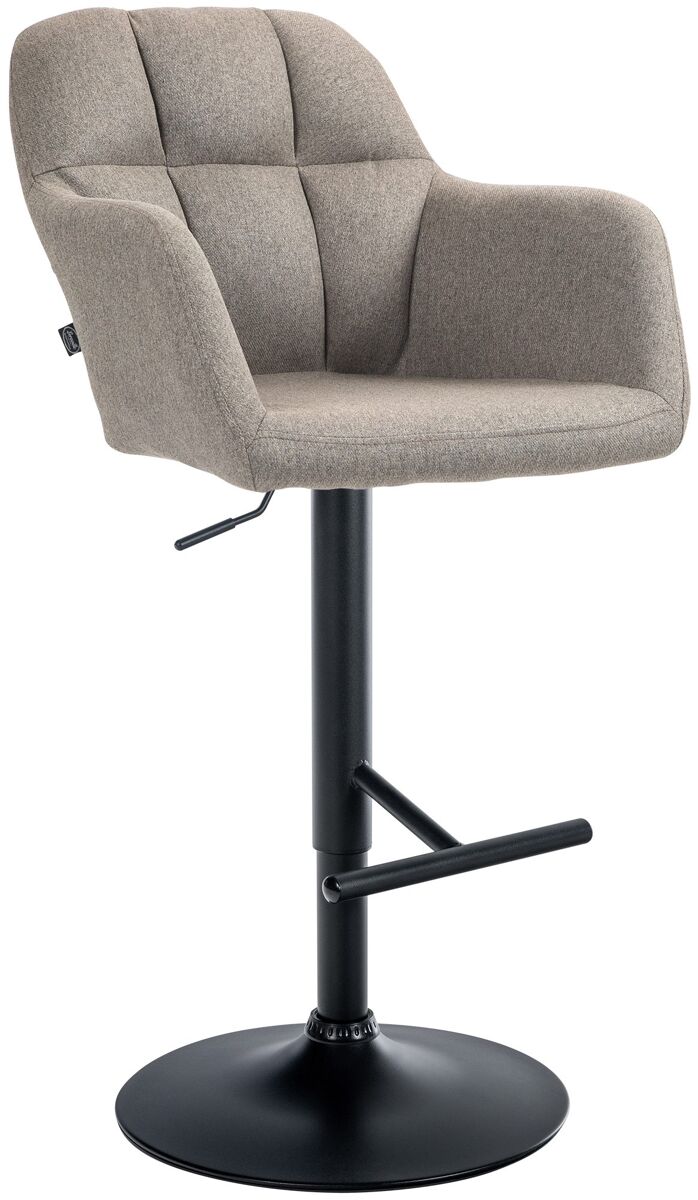 Taburete de bar natoma en tela gris topo 59x57x97 cm