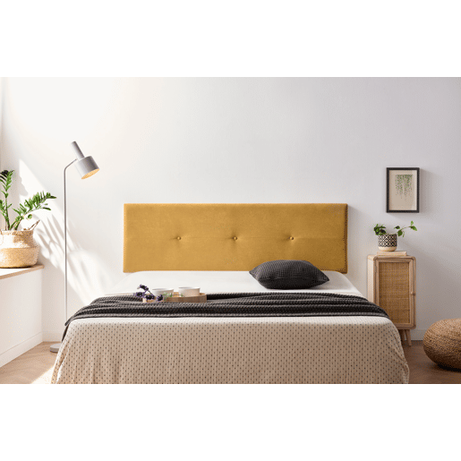 Cabeceira Estofada NAPOLI Aqualine 220x50x5 cm - MOSTARDA - Moonia