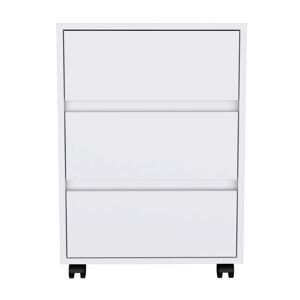 Armário de arquivo em melamina Artemide, com gavetas em calha metálica, 65.98 cm X 46.38 cm X 45.28 cm, branco