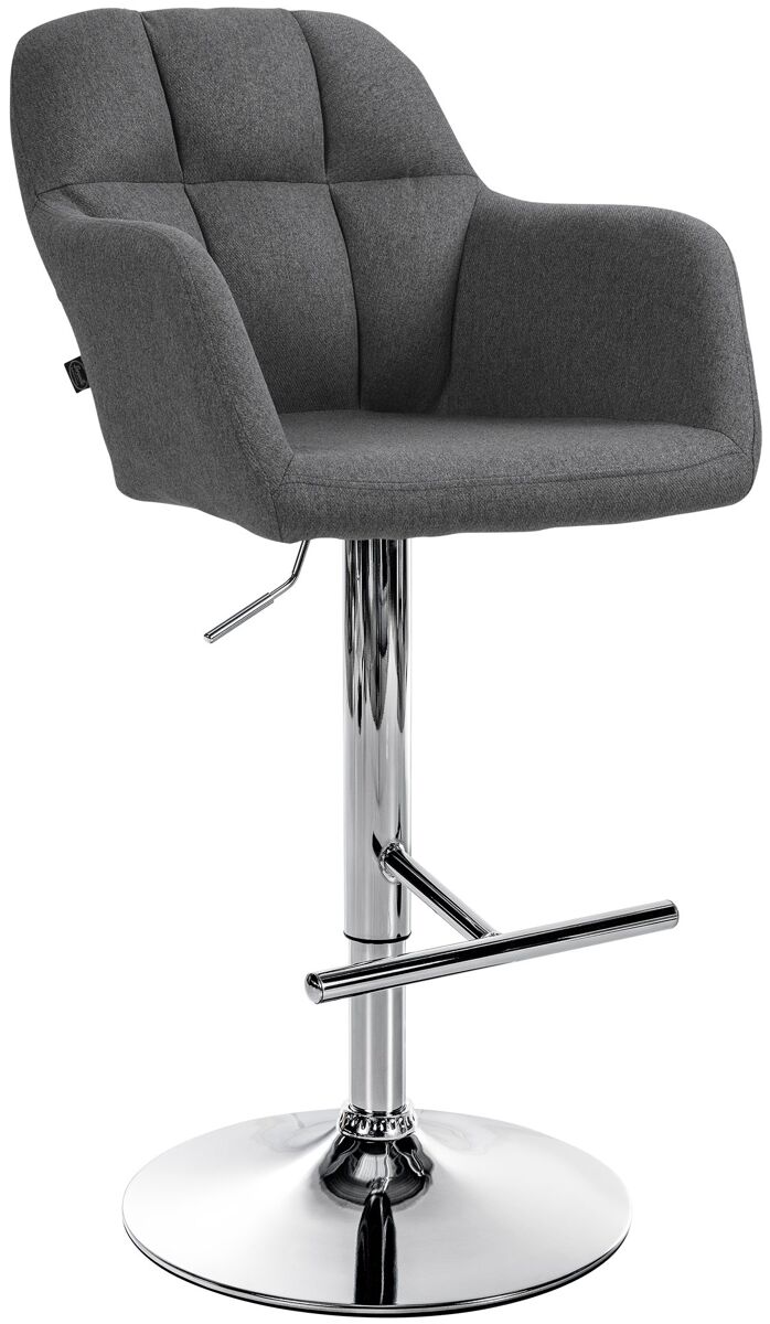 Taburete de bar natoma en tela gris oscuro 59x57x97 cm