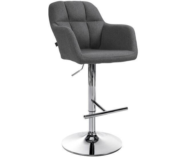 Taburete de bar natoma en tela gris oscuro 59x57x97 cm