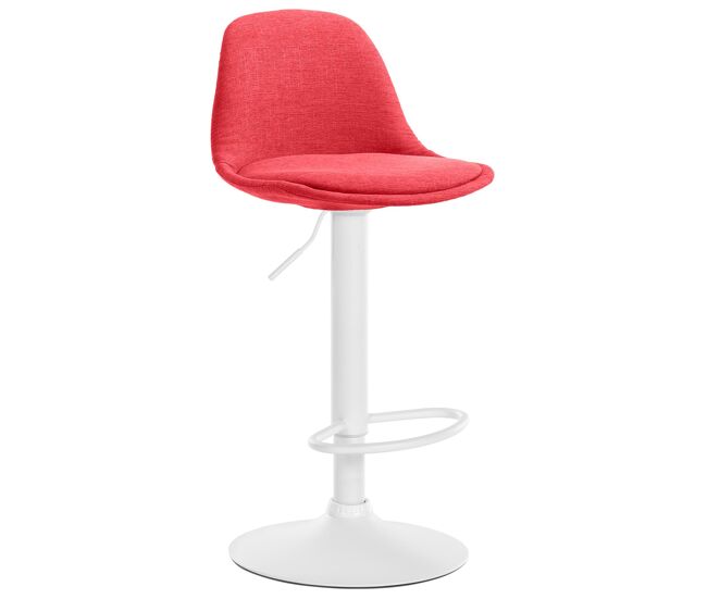 Taburete kiel tapizado en tela rojo 43x39x82 cm