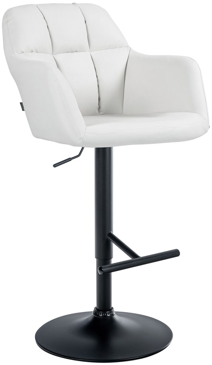 Taburete de bar natoma en polipiel simil cuero blanco 59x57x97 cm