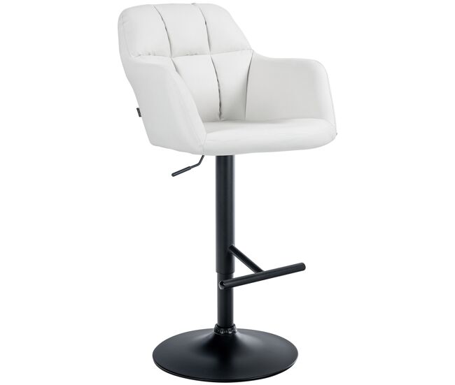 Taburete de bar natoma en polipiel simil cuero blanco 59x57x97 cm