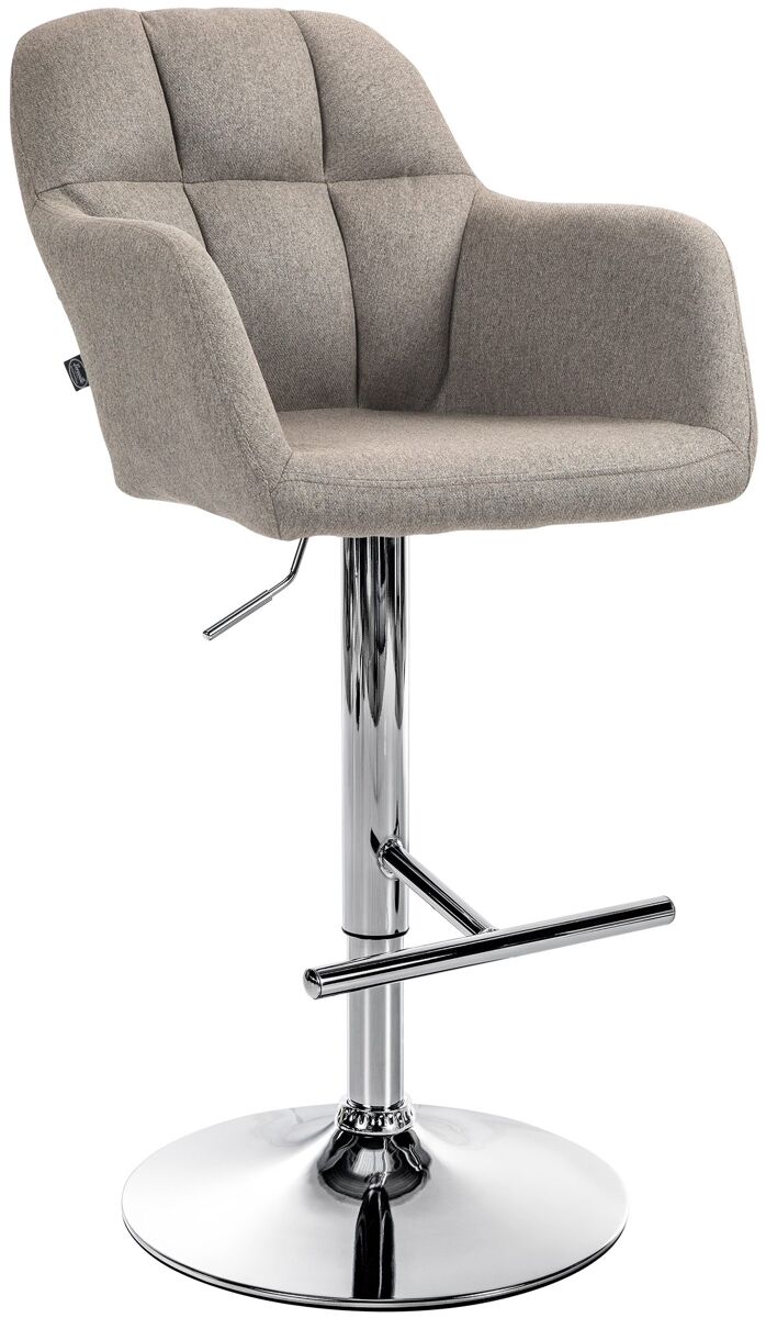 Taburete de bar natoma en tela gris topo 59x57x97 cm