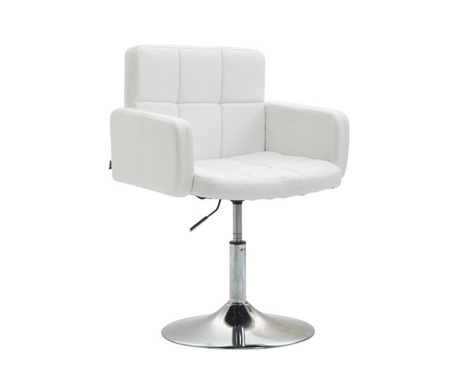 Silla lounge los angeles simil cuero blanco 48x58x80 cm