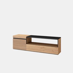 Móvel de TV, Muito espaço de arrumação, 150x35x45cm, Para televisores até 65, Estante para TV, Estilo moderno, Carvalho