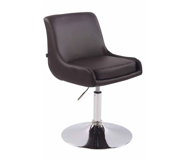 Butaca lounge club simil cuero marrón 50x43x71 cm