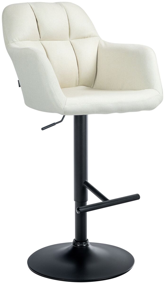Taburete de bar natoma en tela crema 59x57x97 cm