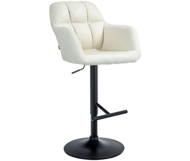 Taburete de bar natoma en tela crema 59x57x97 cm