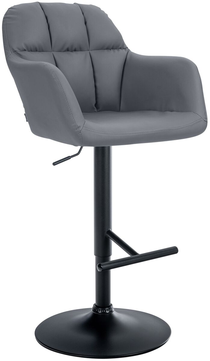 Taburete de bar natoma en polipiel simil cuero gris 59x57x97 cm