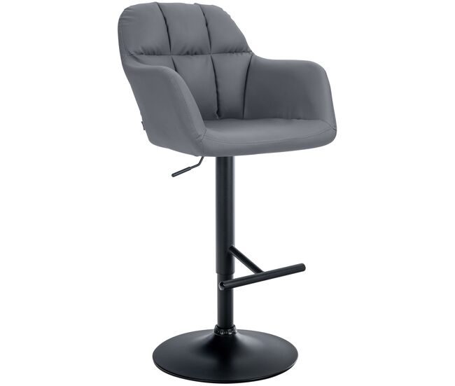 Taburete de bar natoma en polipiel simil cuero gris 59x57x97 cm