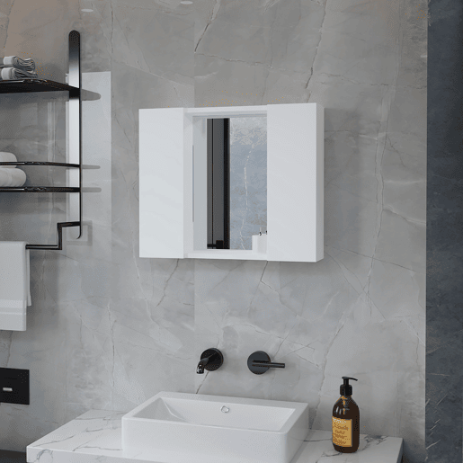 Kit de primeiros socorros Artemis em melamina, com 6 prateleiras interiores e duas portas,com espelho