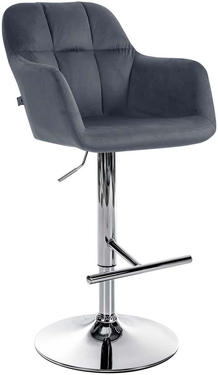 Taburete de bar natoma en terciopelo gris oscuro 59x57x97 cm