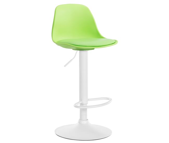 Taburete kiel estructura de plástico & asiento de polipiel verde 43x39x82 cm