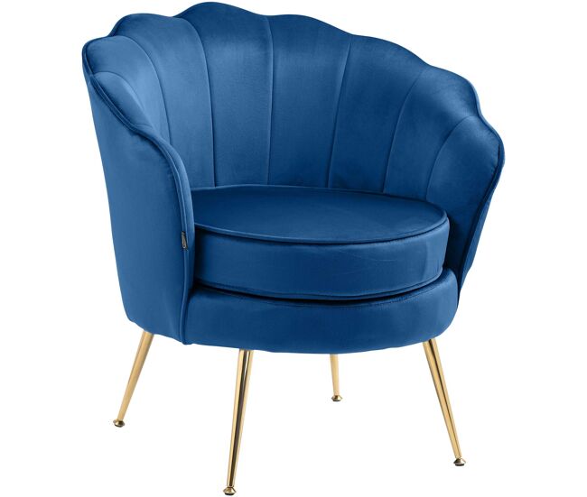 Sillón rosita en terciopelo azul 60x74x76 cm