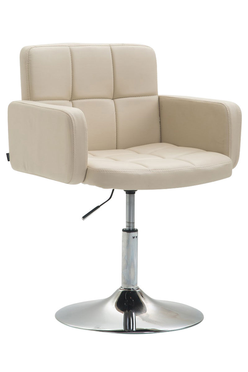 Silla lounge los angeles simil cuero crema 48x58x80 cm