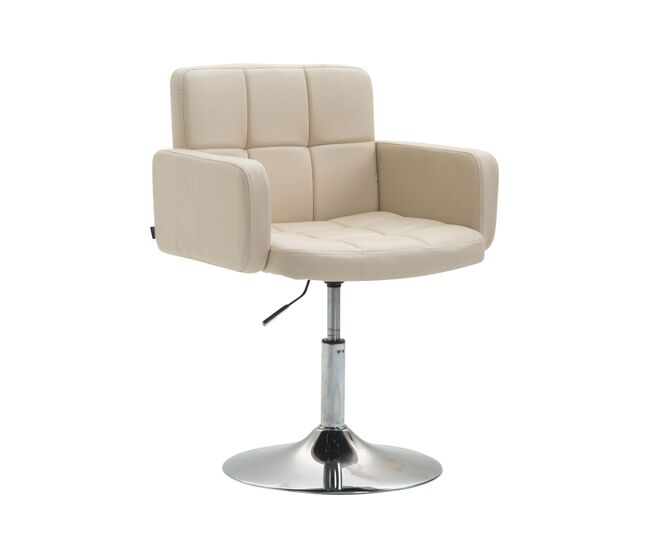 Silla lounge los angeles simil cuero crema 48x58x80 cm