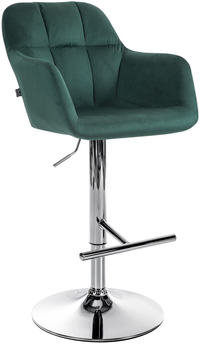 Taburete de bar natoma en terciopelo verde 59x57x97 cm