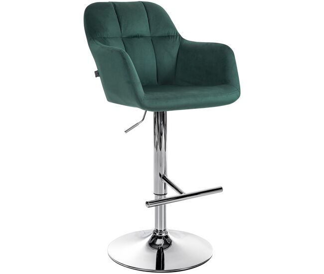 Taburete de bar natoma en terciopelo verde 59x57x97 cm