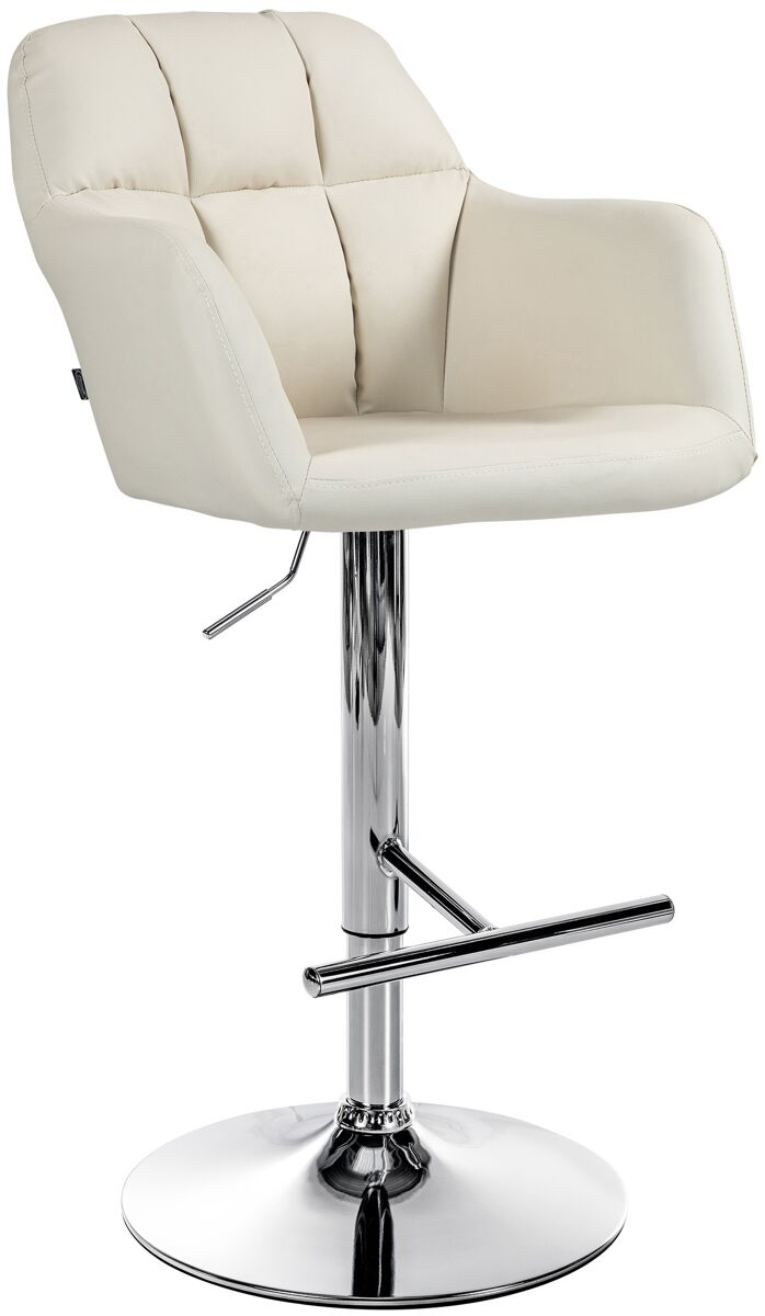 Taburete de bar natoma en polipiel simil cuero crema 59x57x97 cm