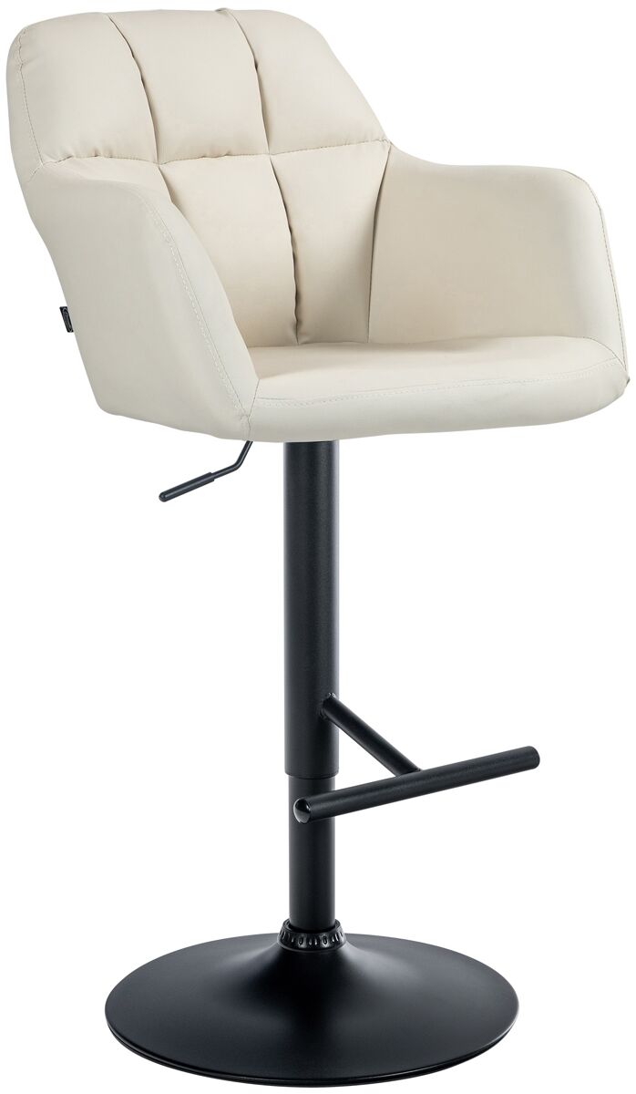 Taburete de bar natoma en polipiel simil cuero crema 59x57x97 cm
