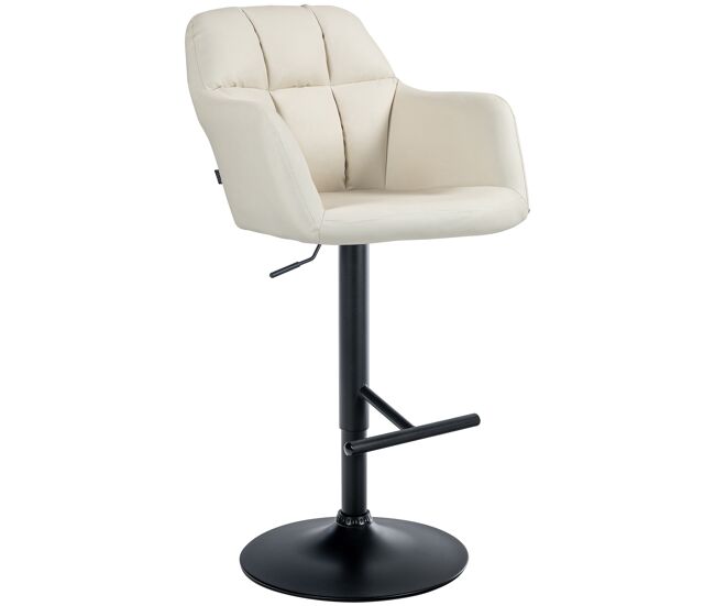 Taburete de bar natoma en polipiel simil cuero crema 59x57x97 cm