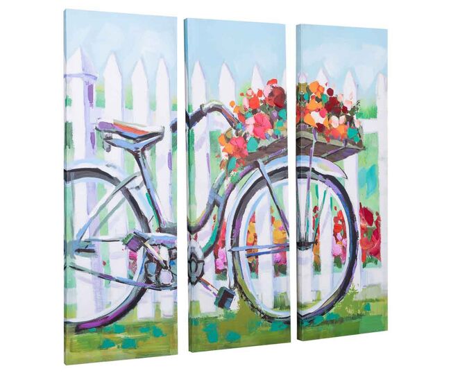 Cuadro pintado a mano 30x90x3