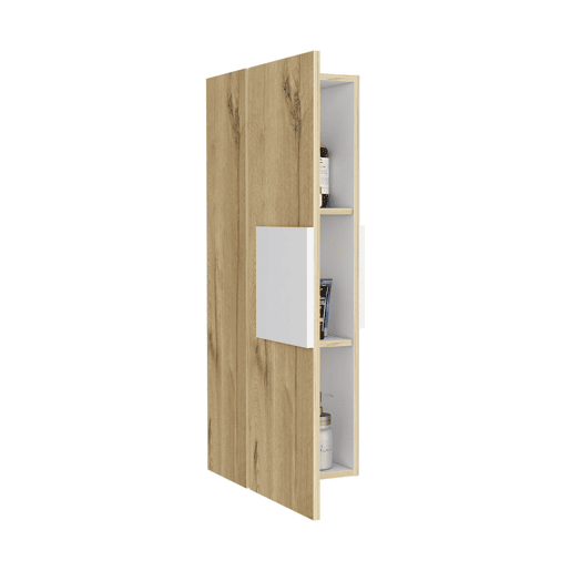 Kit de primeiros socorros Vanguard em melamina, com três prateleiras interiores e uma porta.