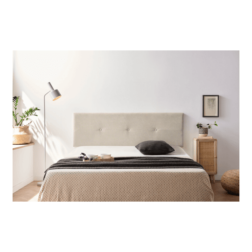Cabeceira Estofada NAPOLI Aqualine 220x50x5 cm - Bege Torrado - Moonia