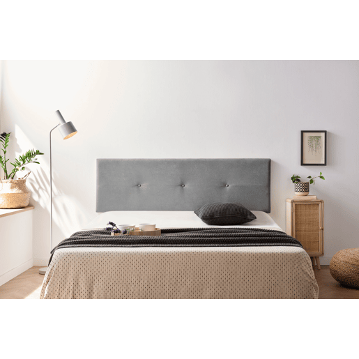 Cabeceira Estofada NAPOLI Aqualine 210x50x5 cm - Cinzento Claro - Moonia