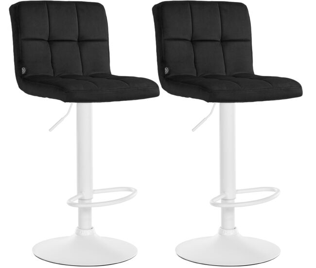 Juego de 2 taburetes de bar peru terciopelo negro 47x46x94 cm
