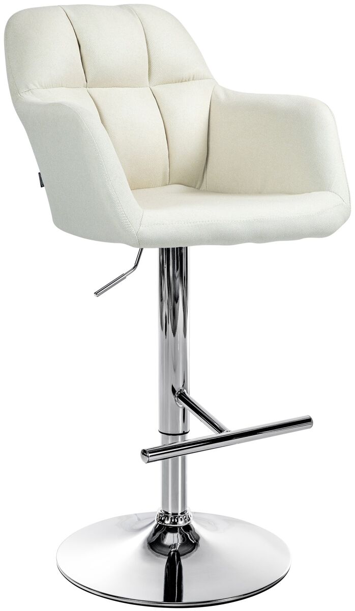 Taburete de bar natoma en tela crema 59x57x97 cm