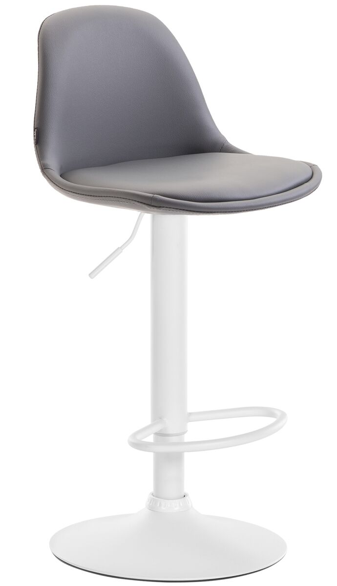 Taburete kiel en polipiel simil cuero gris 43x39x82 cm