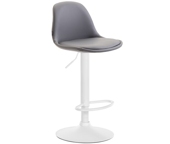 Taburete kiel en polipiel simil cuero gris 43x39x82 cm