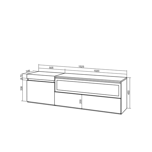 Móvel de TV, Muito espaço de arrumação, 150x35x45cm, Para televisores até 65, Lareira eléctrica, Estilo moderno, Carvalho