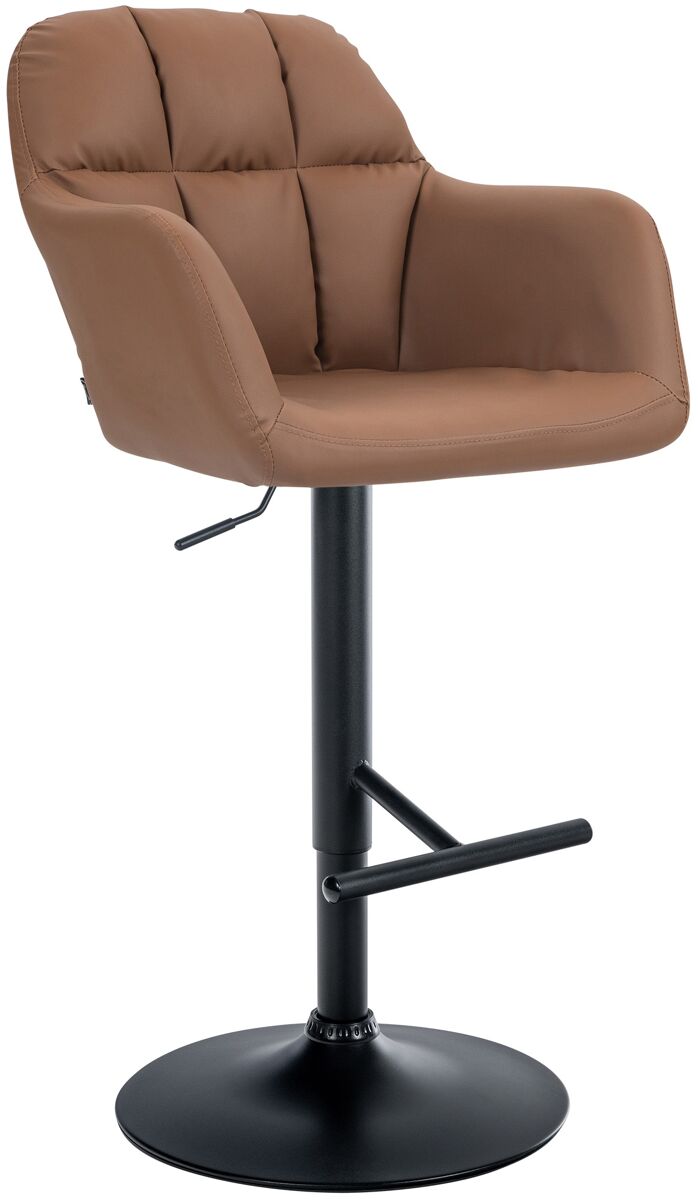 Taburete de bar natoma en polipiel simil cuero marrón claro 59x57x97 cm