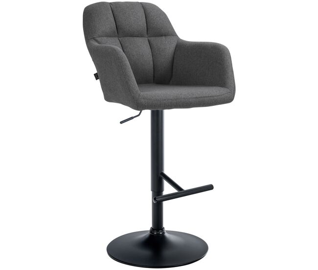 Taburete de bar natoma en tela gris oscuro 59x57x97 cm