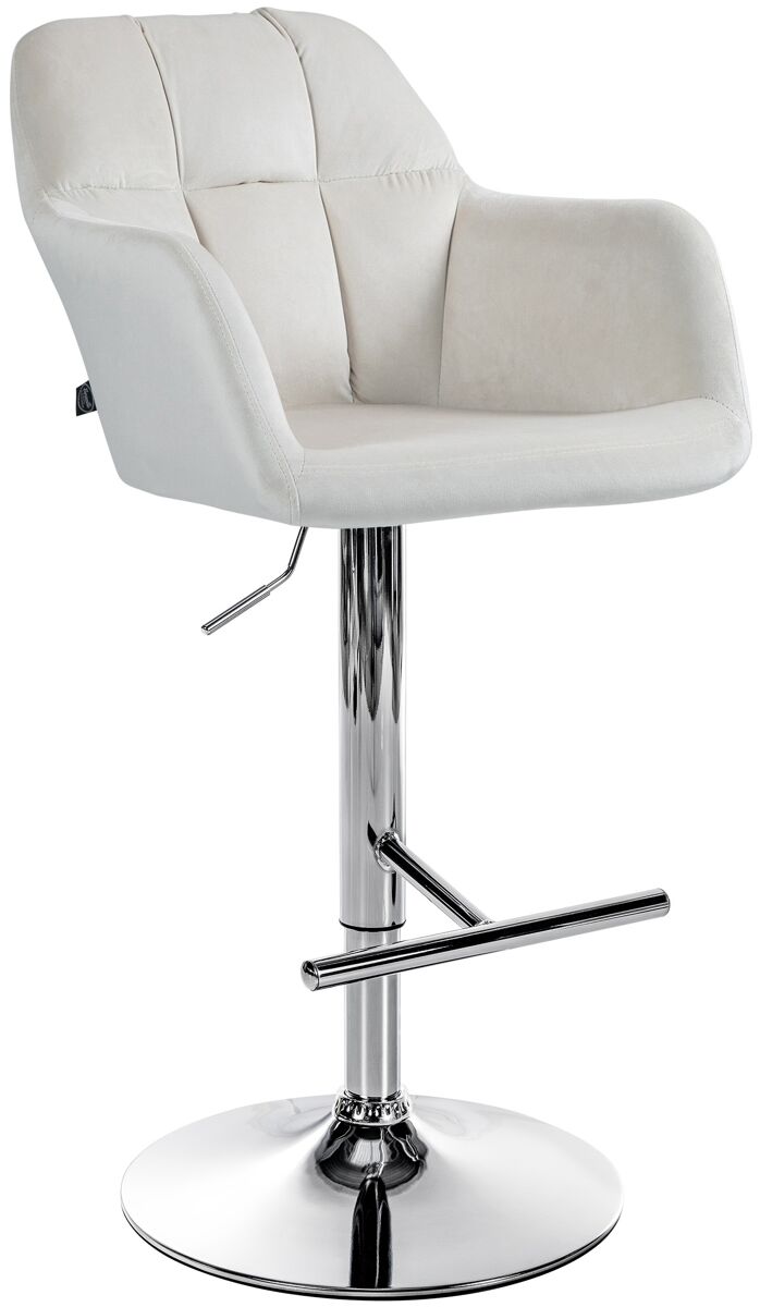 Taburete de bar natoma en terciopelo crema 59x57x97 cm