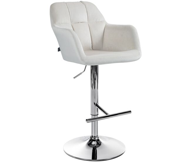 Taburete de bar natoma en terciopelo crema 59x57x97 cm