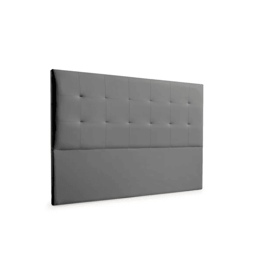 Cabeceira Estofada ATENEA Pele Sintética 145x120x8 cm - CINZA ESCURO - Moonia