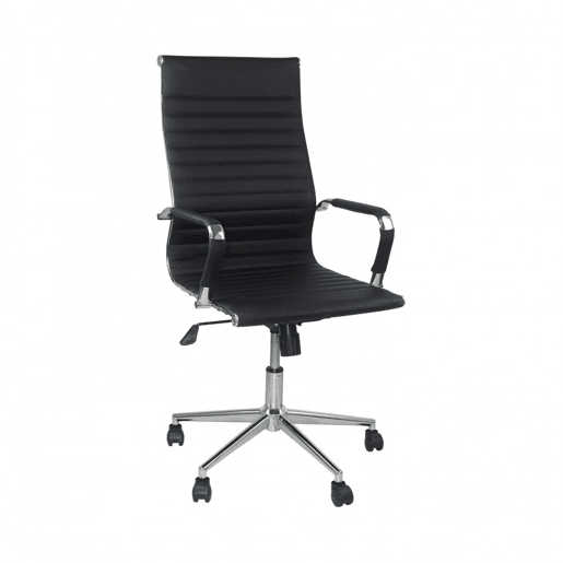 Cadeira Secretária com Rodas Elegance Preto 116x89x60cm Thinia Home