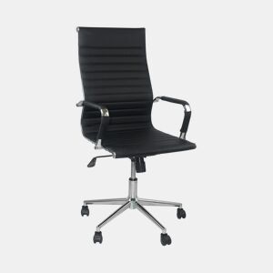 Cadeira Secretária com Rodas Elegance Preto 116x89x60cm Thinia Home