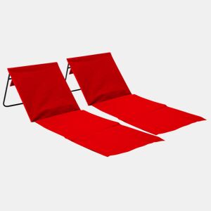 Pack 2 Tapetes de Praia Dobráveis u200Bu200BAcolchoados com Forro Vermelho 153x51x42cm 7house